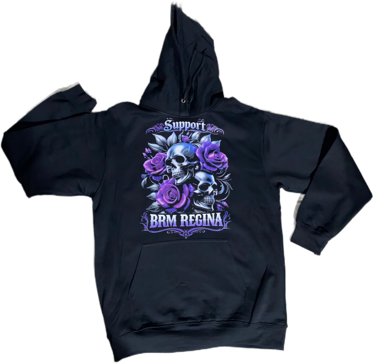 Purple and silver support