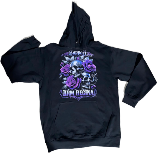 Purple and silver support