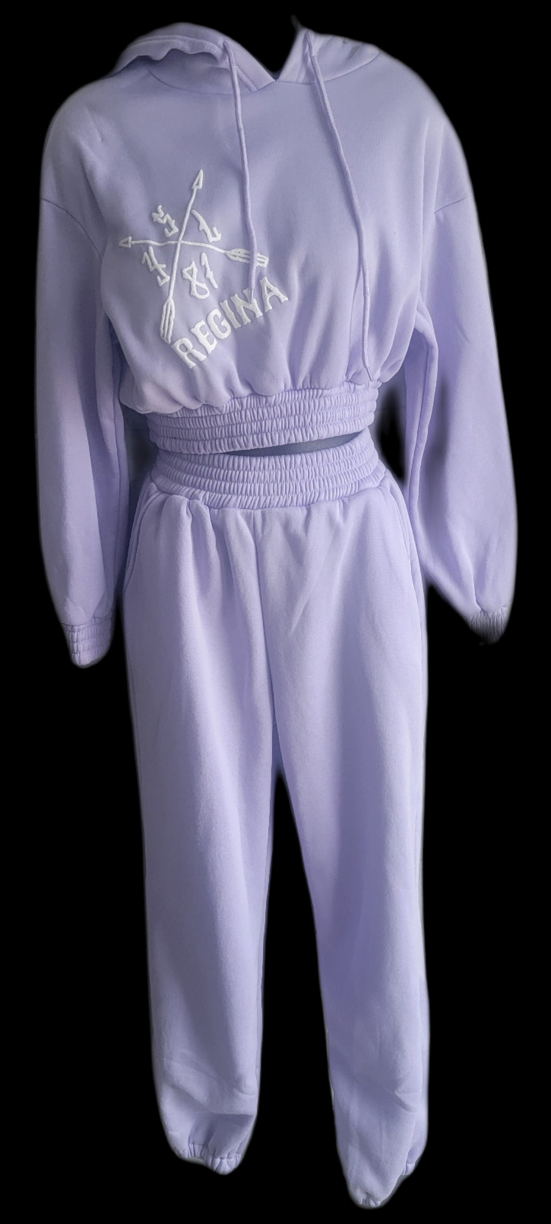 Purple crop suit